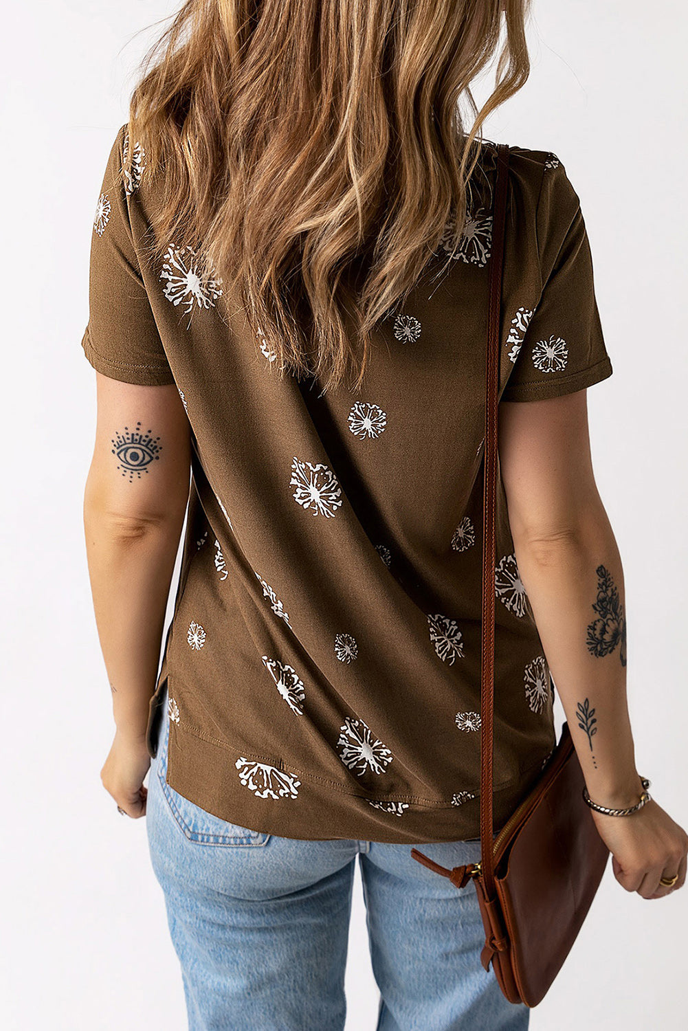 Dandelion Print Round Neck Tee