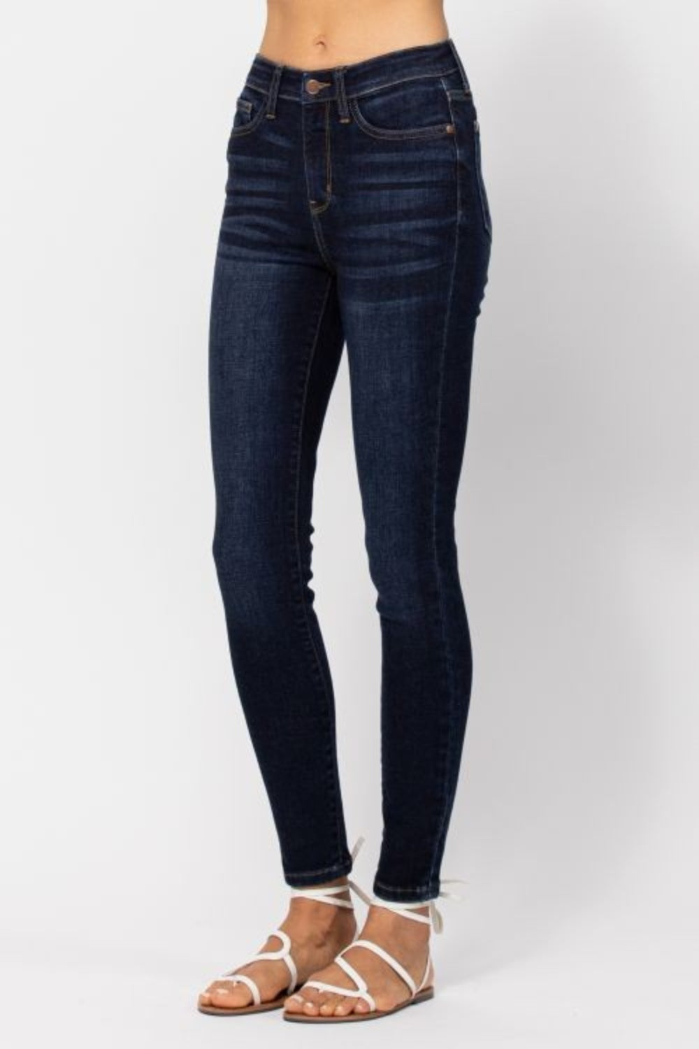 Judy Blue Full Size High Waist Handsand Skinny Jeans