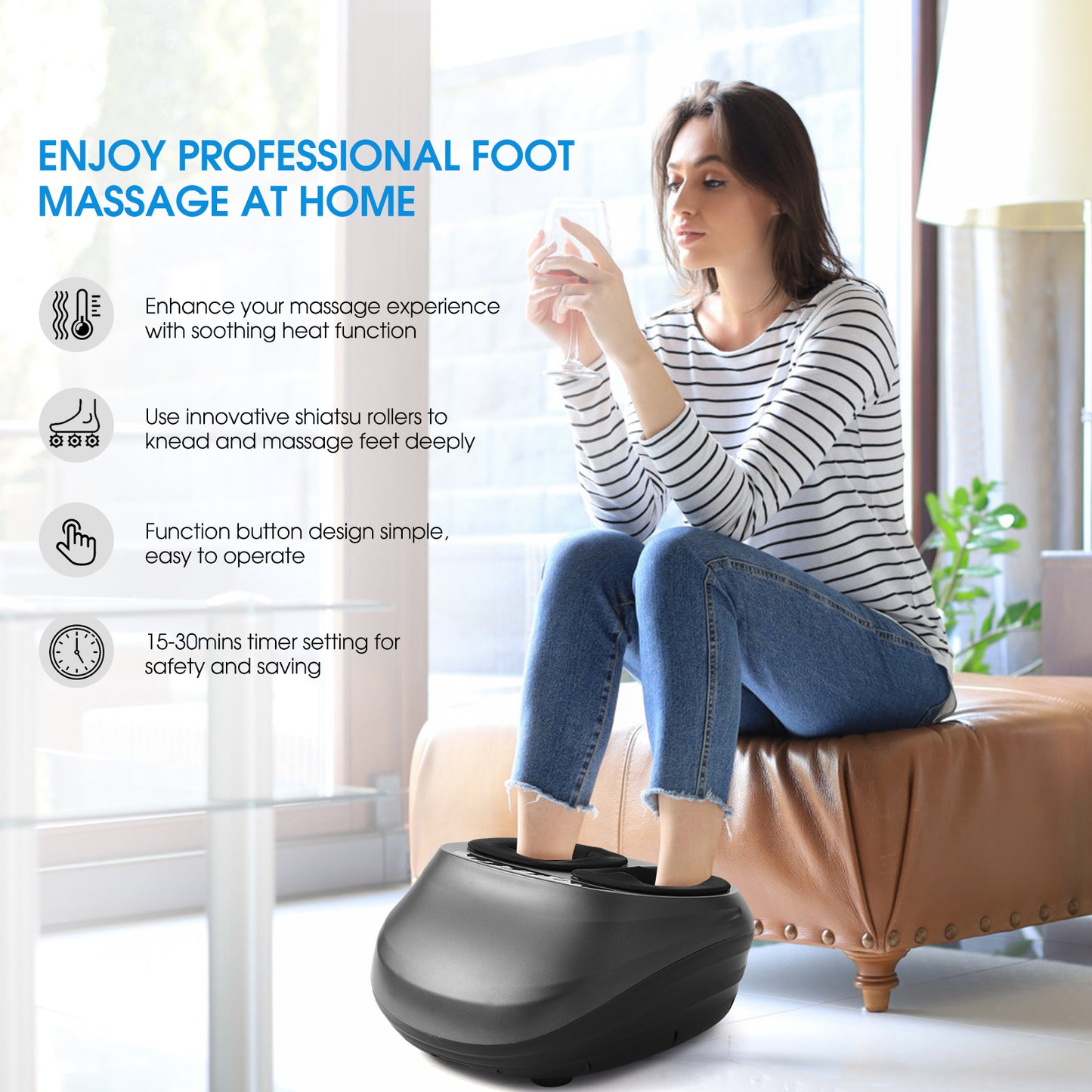 Foot Massager Machine With Heat And Massage Gifts For Men And Women Shiatsu Deep Kneading Electric Feet Massager For Home And Office Use