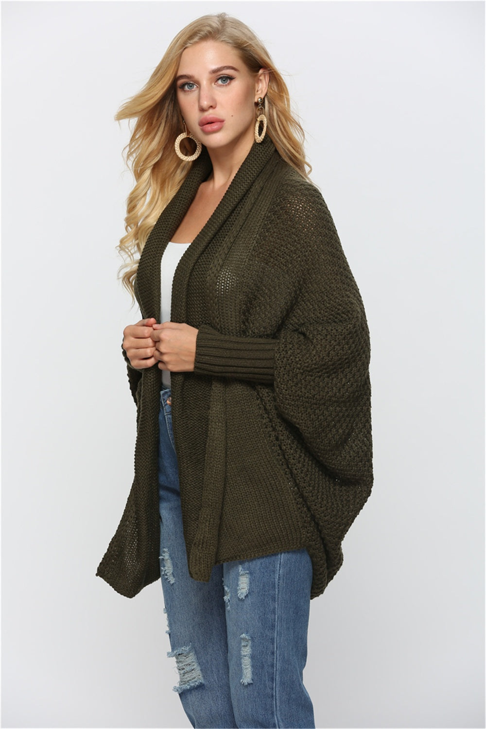 Angel Wings Open Front Batwing Sleeve Cardigan