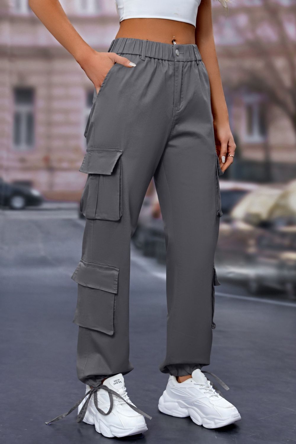 Mandy Elastic Waist Cargo Pants