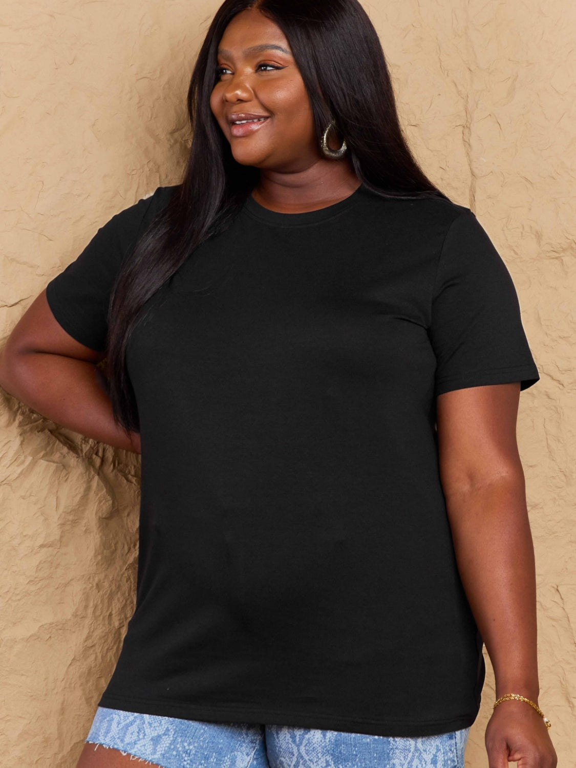 Full Size Round Neck Short Sleeve T-Shirt