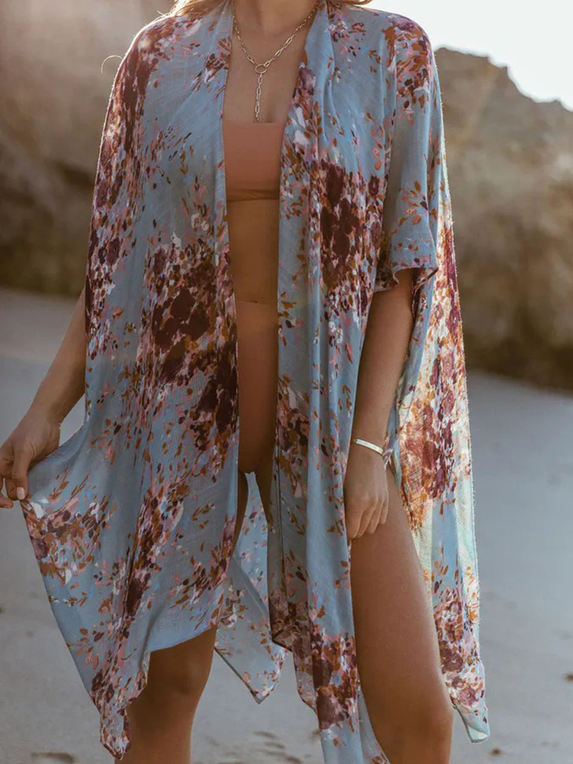 Lovelet Printed Open Front Cover-Up