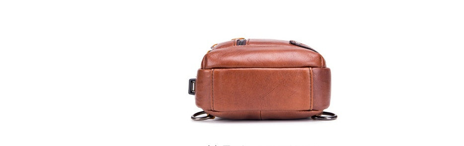 Casual soft leather crossbody bag