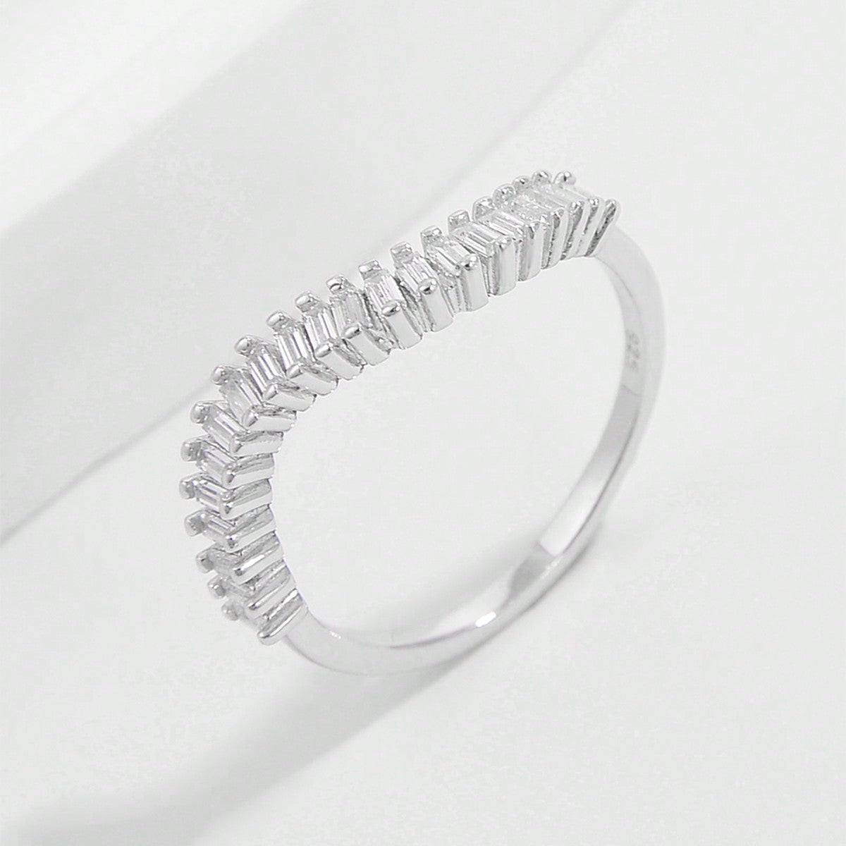 925 Sterling Silver Inlaid Zircon Ring