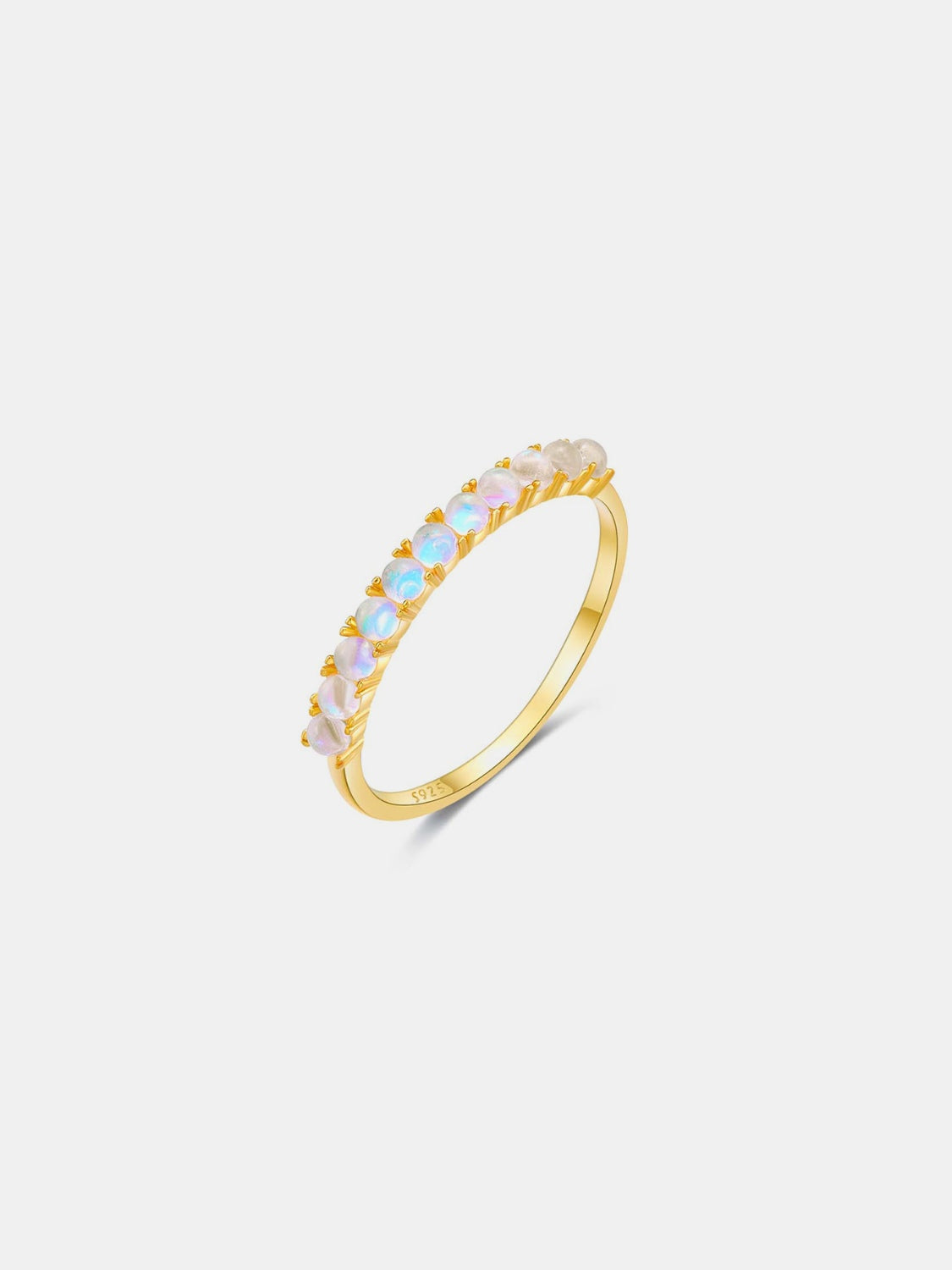 925 Sterling Silver Inlaid Opal Ring