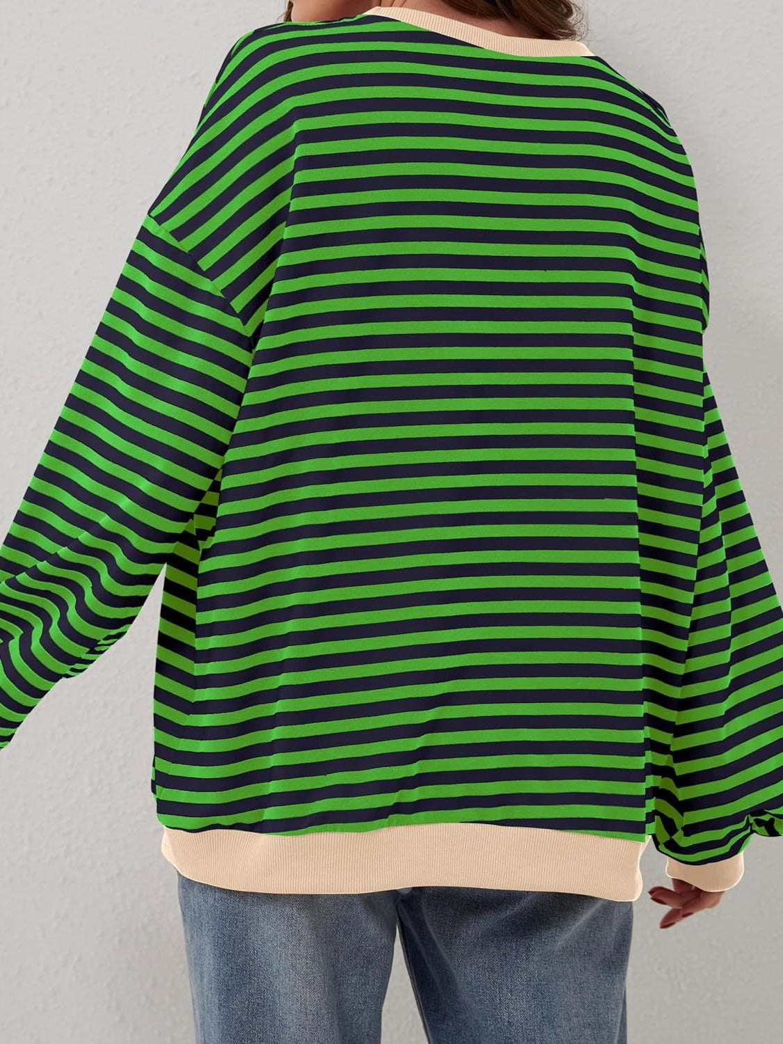 Lovelet Contrast Striped Long Sleeve Sweatshirt