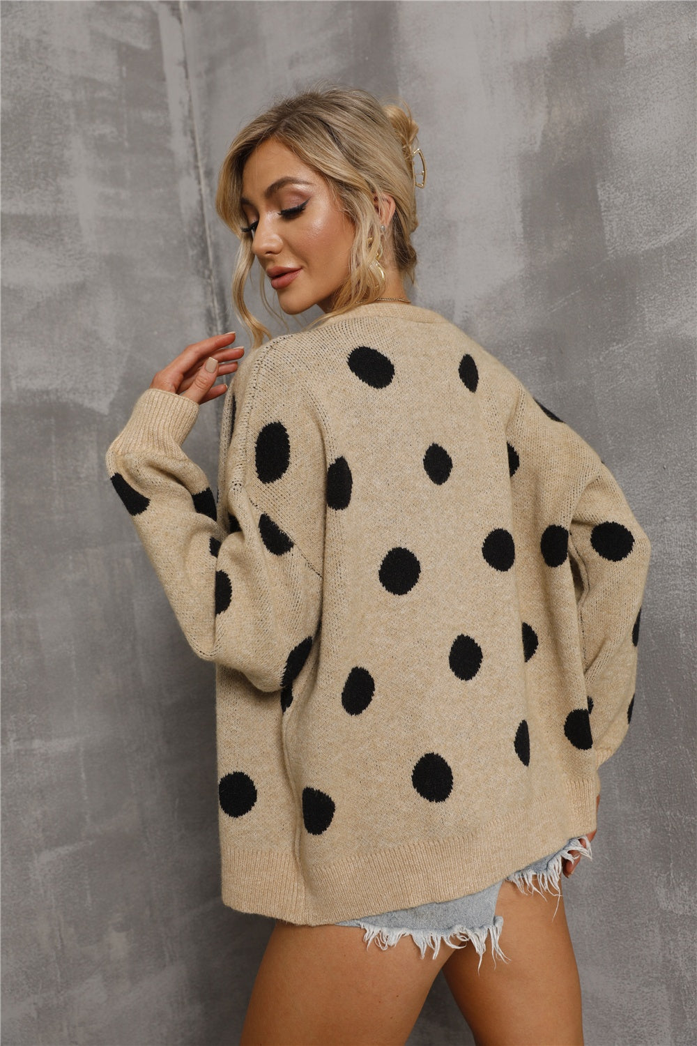 Angel Wings Polka Dot Open Front Cardigan