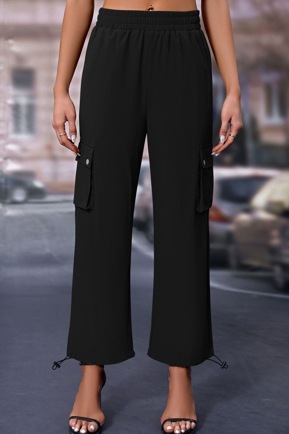 Mandy Elastic Waist Pants with Pockets