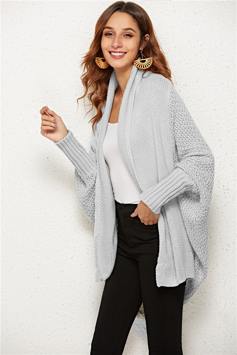 Angel Wings Open Front Dolman Sleeve Longline Cardigan