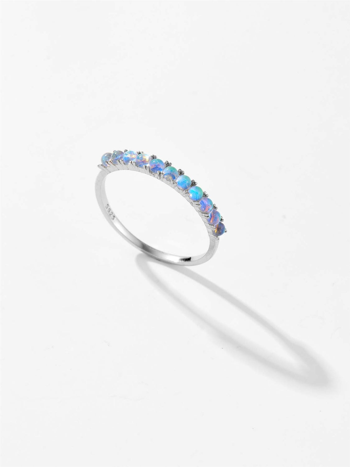 925 Sterling Silver Inlaid Opal Ring