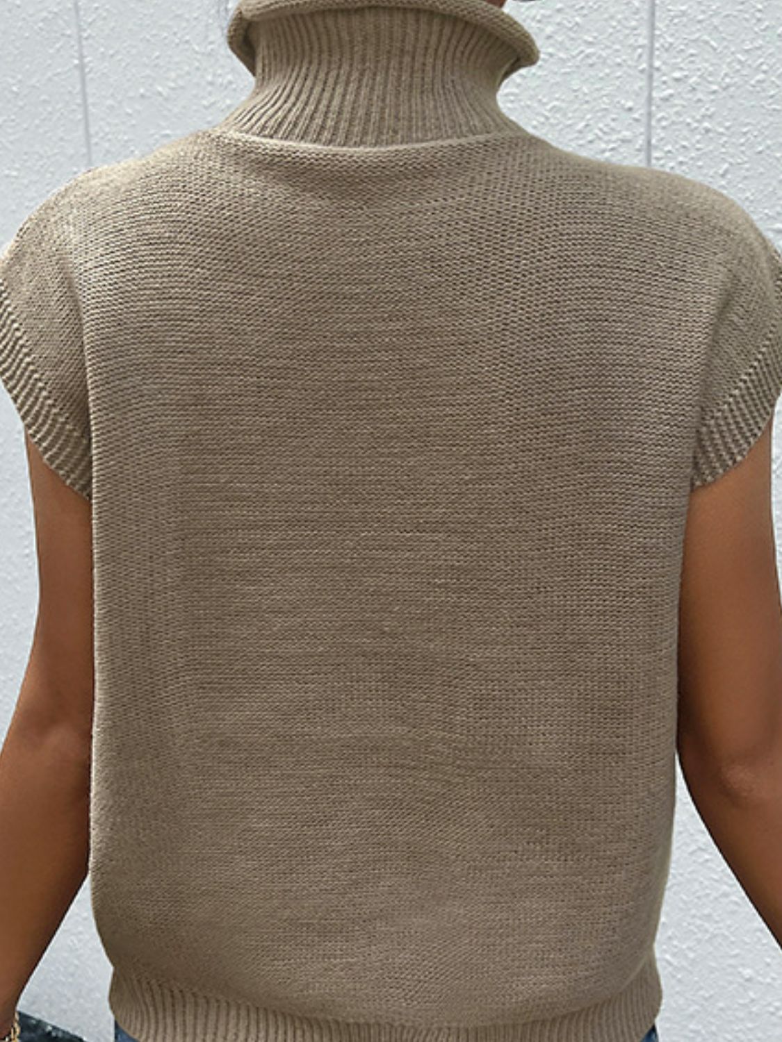 Perfee Mixed Knit Turtleneck Sweater Vest