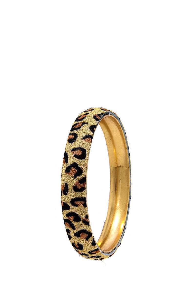 Animal Print Metal Bangle Bracelet