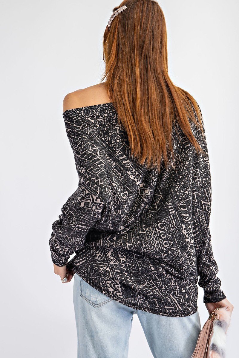 Tribal Printed Knit Top