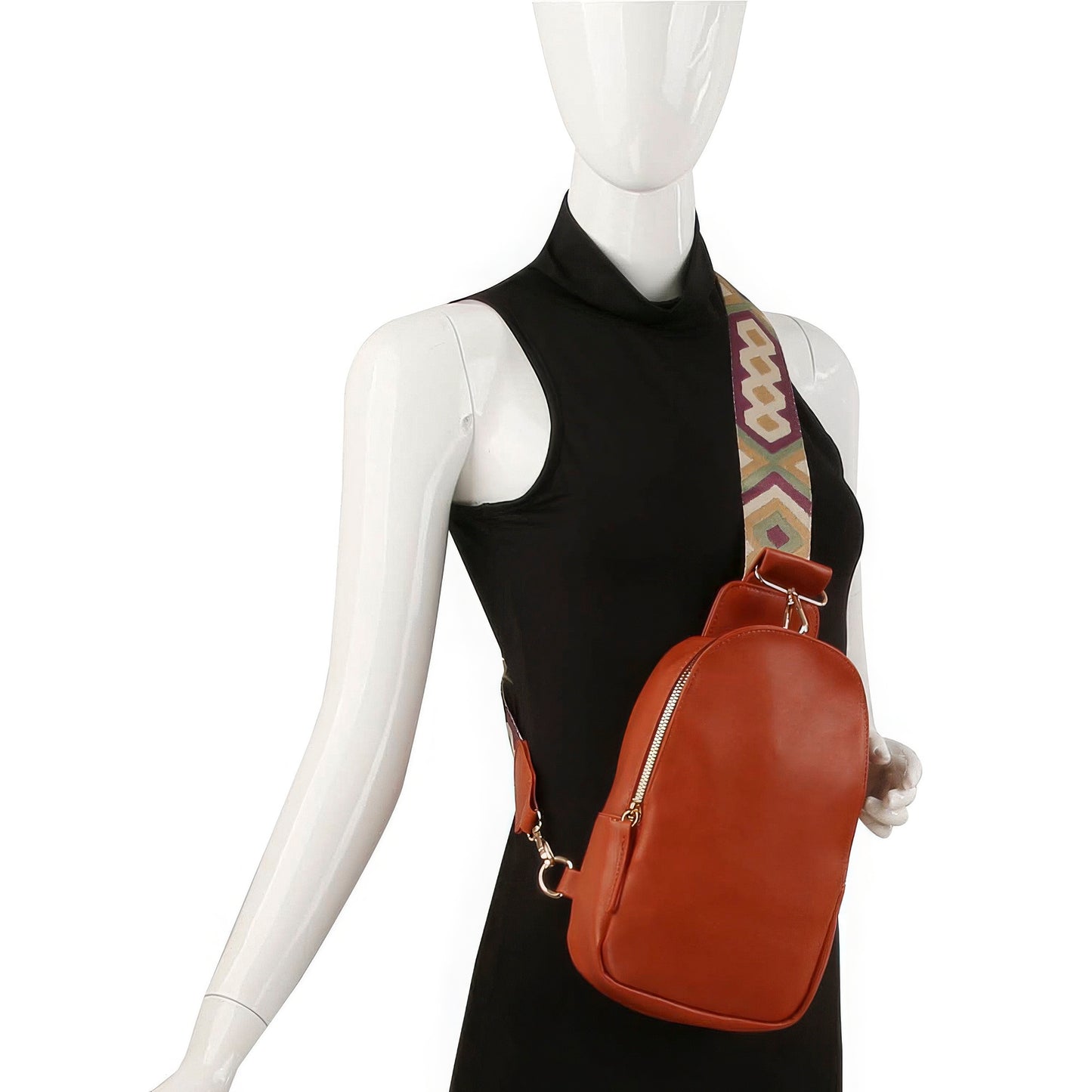 Fanny packs for women. Smooth Zipper Sling Crossbody With Guitar Strap