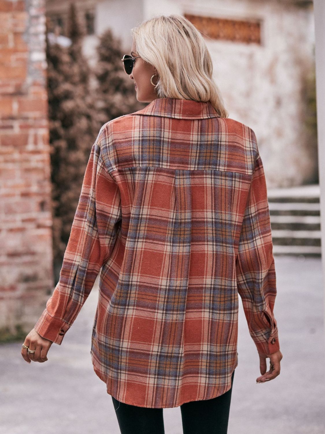 Mandy Plaid Dropped Shoulder Longline Shirt