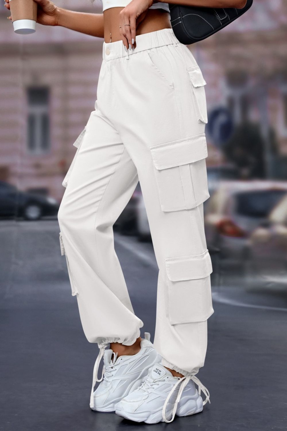 Mandy Elastic Waist Cargo Pants