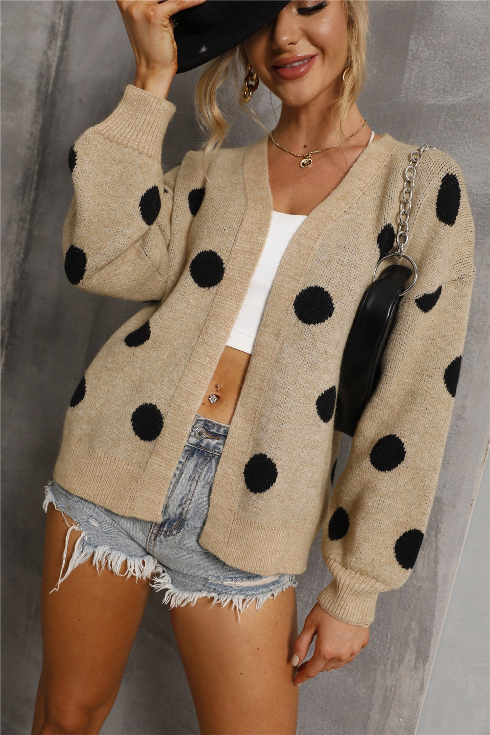 Angel Wings Polka Dot Open Front Cardigan