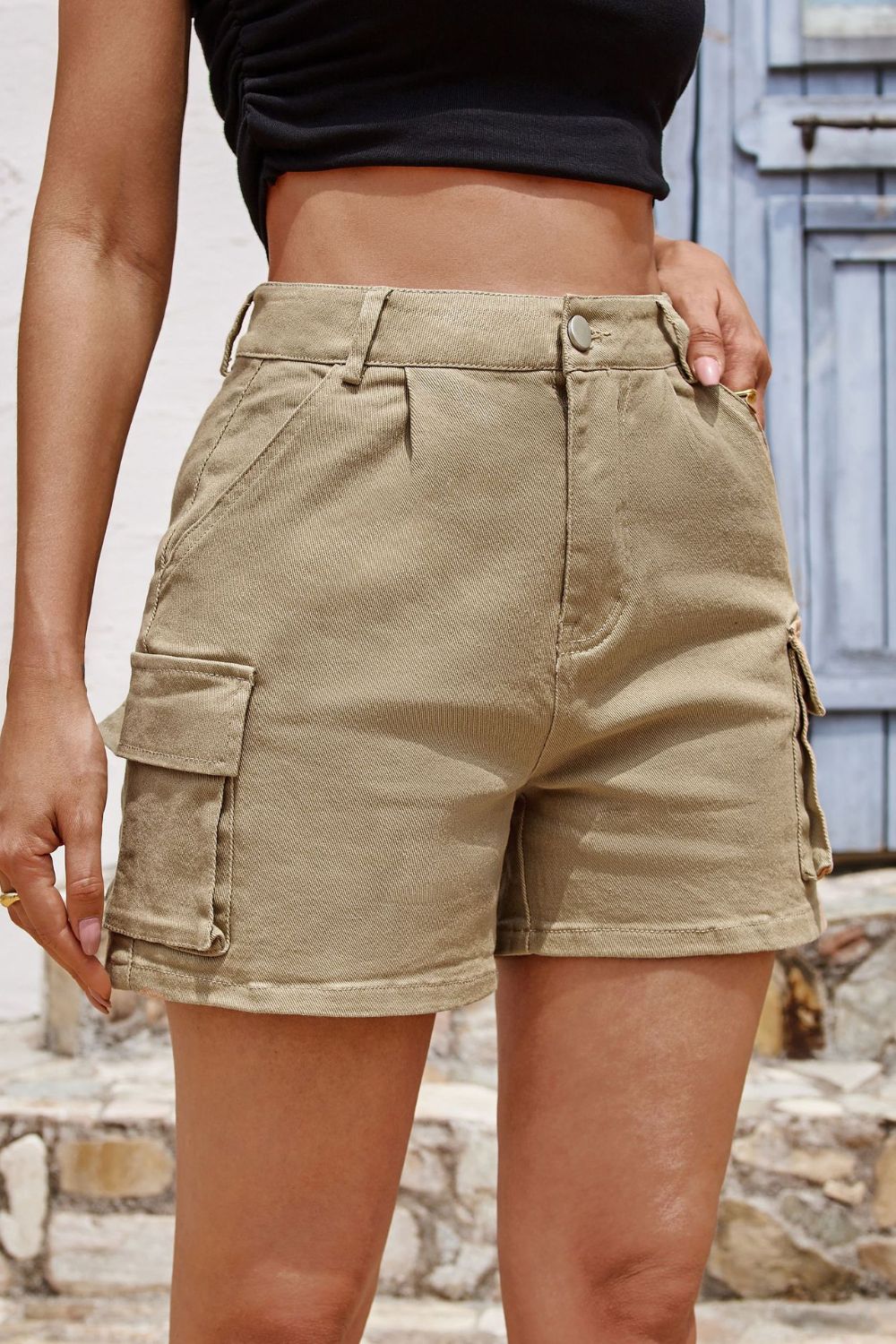 Mandy Pocketed High Waist Shorts