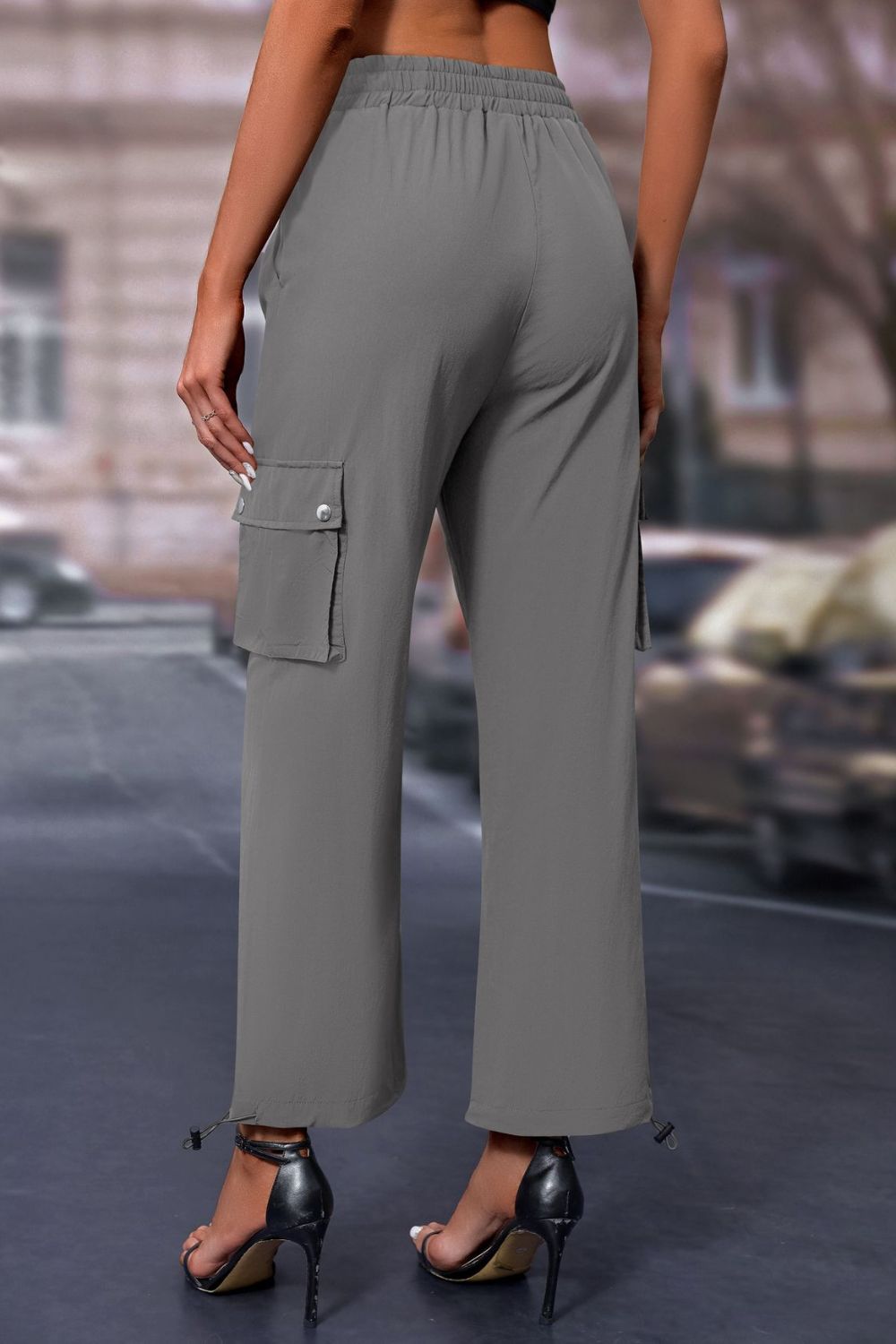 Mandy Elastic Waist Pants with Pockets