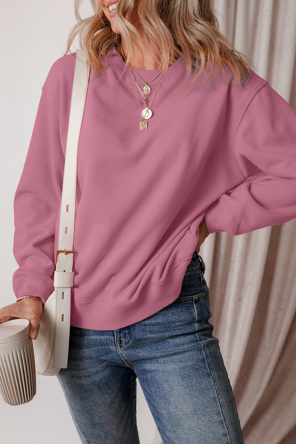 Round Neck Long Sleeve Sweatshirt