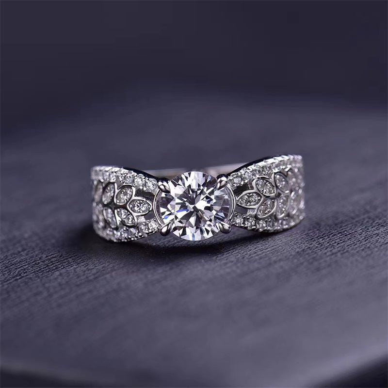 1 Carat Moissanite 925 Sterling Silver Ring