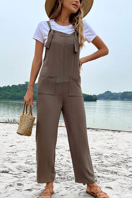 Perfee Straight Leg Jumpsuit with Pockets