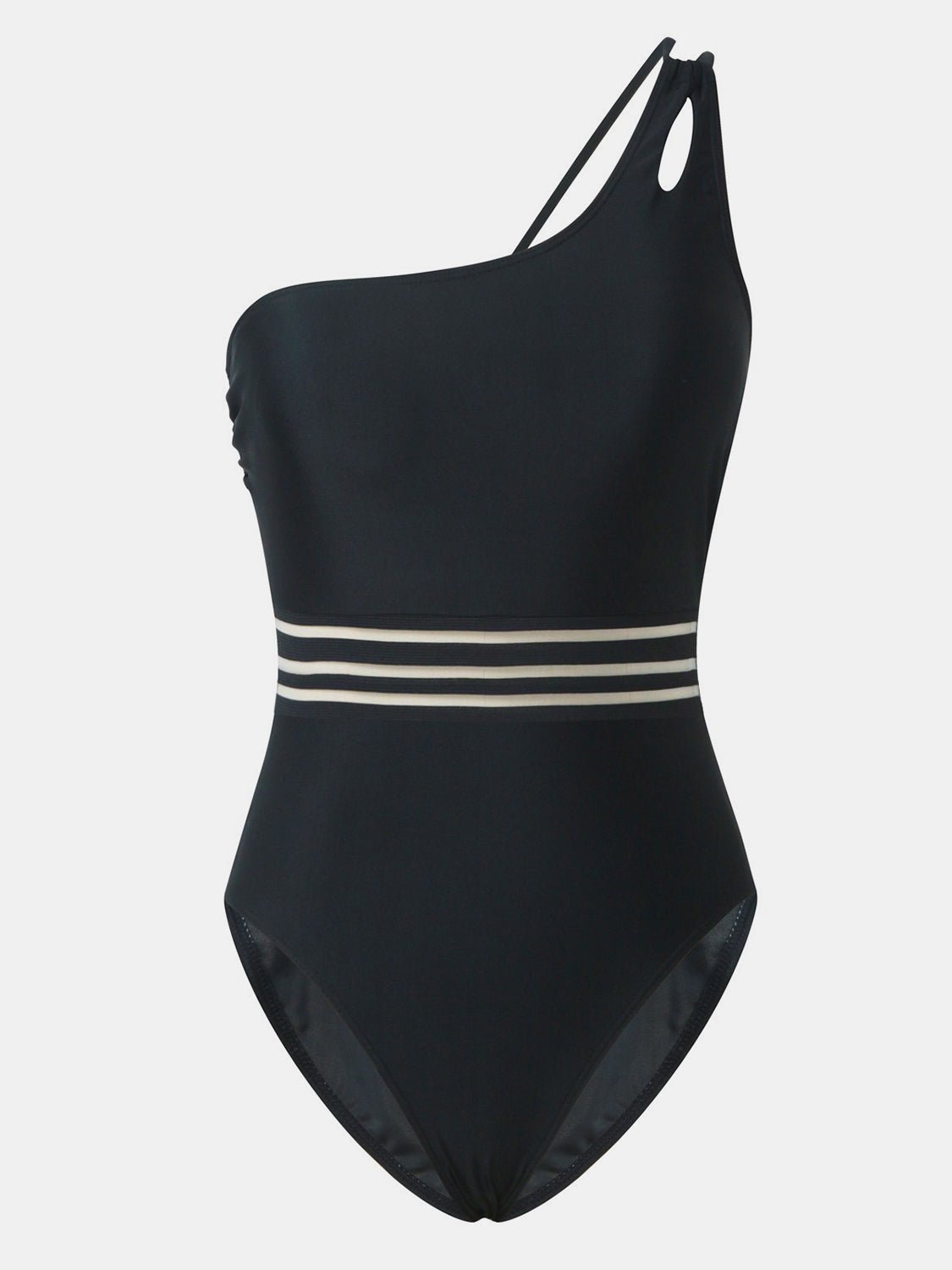 Cutout Single Shoulder One-Piece Swimwear