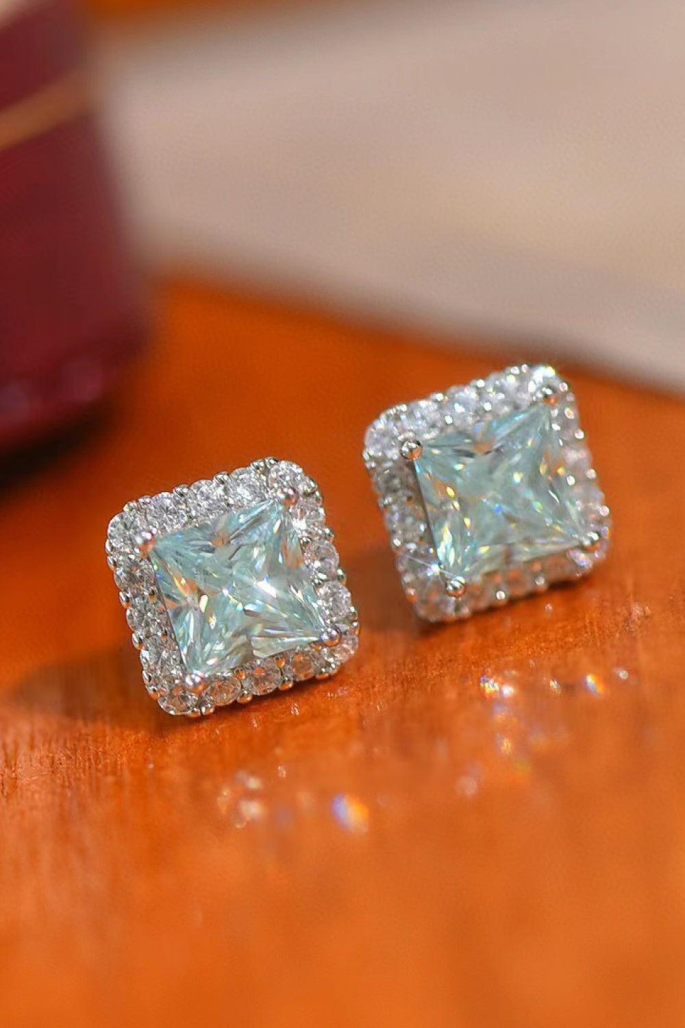 2 Carat Moissanite Square Earrings