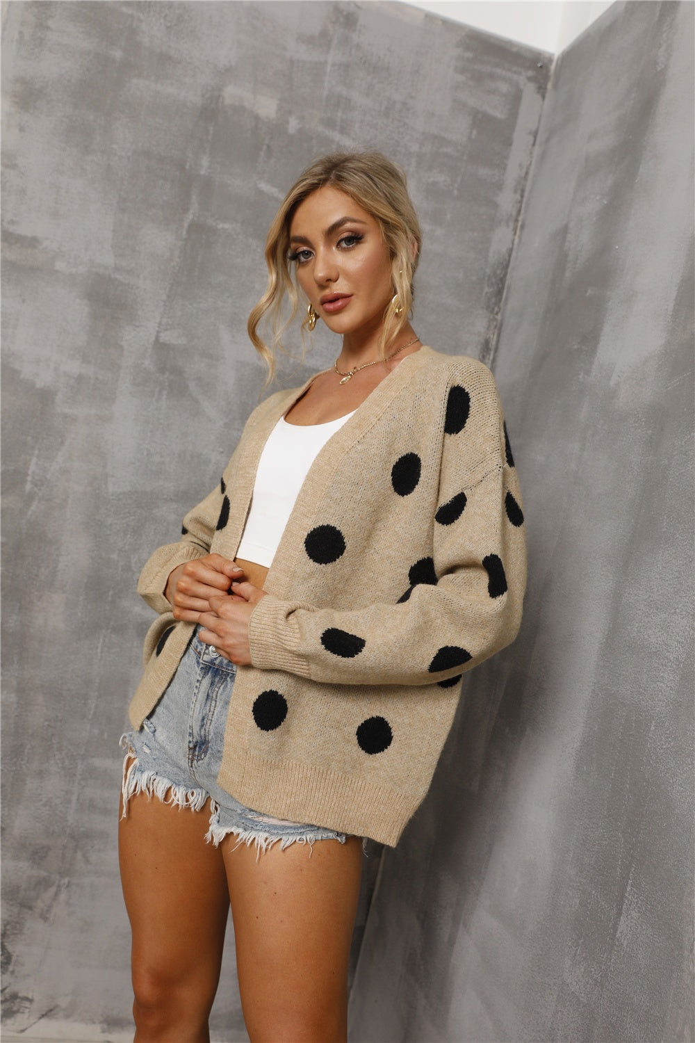 Angel Wings Polka Dot Open Front Cardigan